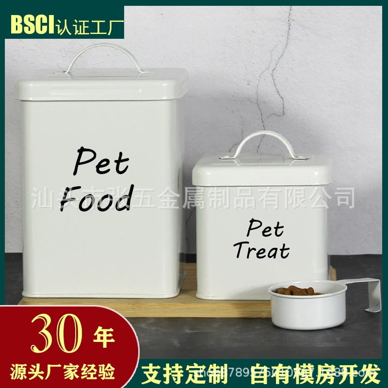 Заводская трансграничная поставка квадратная бочка для зерна для домашних животных небольшой размер костюм влагостойкая бочка для хранения зерна бочка для закусок коробка из оцинкованного железа