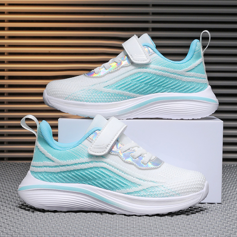 Girls' Shoes 2026 Spring New Lightweight Soft-Soled Kidsren's Sports Shoes Mesh Breathable Non-Slip Running Shoes for Middle and Large Kidsren