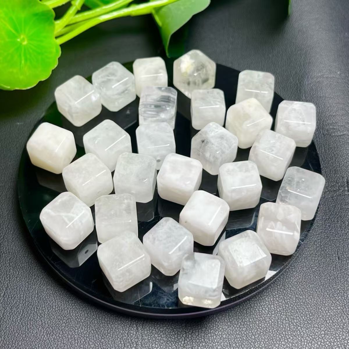 Natural White Snowflake Ghost Stone Sugar Cube Cut Beads Loose Beads Spacer Beads Handmade DIY Bracelet Beading Accessories Single Beads