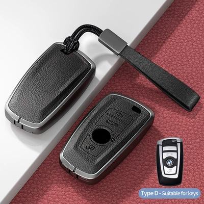 Car key bag — X7 Blade 530 Shell 525 All-Inclusive - model-d-square-smart-4-button-no-standard-noble-black-hand-rope-buckle-single-shell
