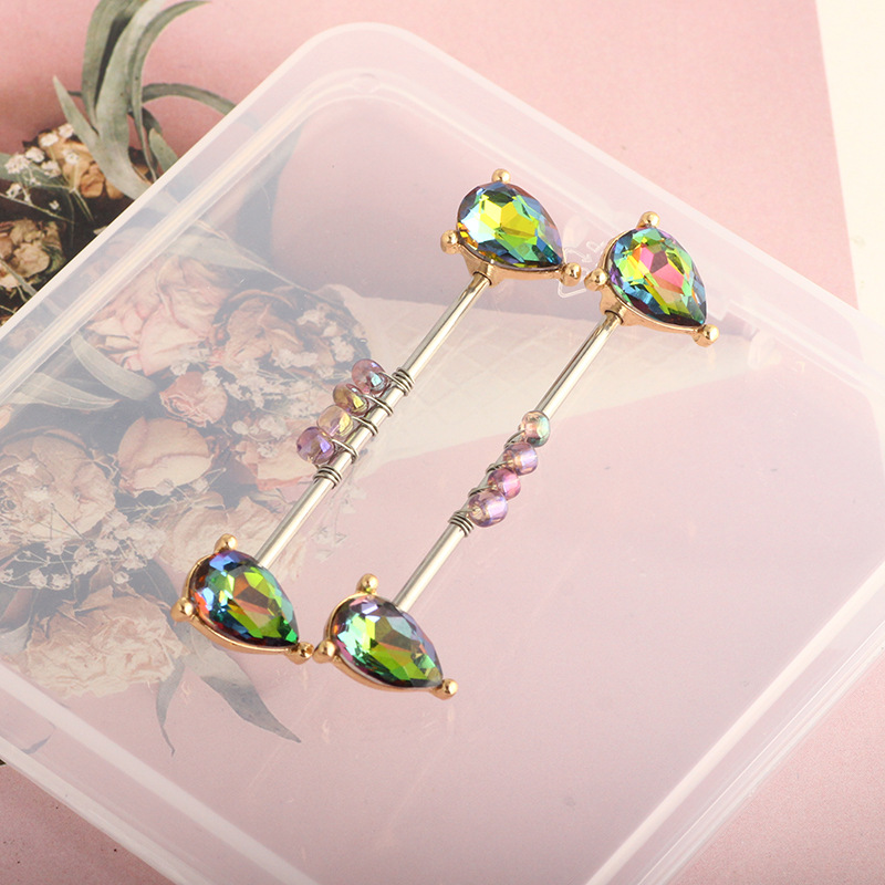 316L Titanium Steel Exaggerated Lady Ear Bone Nail Punk Wind Retro Long Earring detail image 14