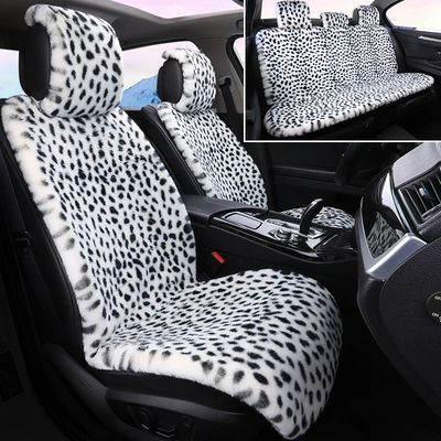 Fur Universal Car Seat Cushion, Plush | Multi-function pad - light-beige-standard-five-seater-model