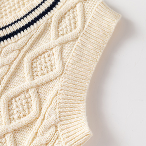 Children's woolen vest autumn new college style boys' sweater fashionable V-neck Korean style baby vest