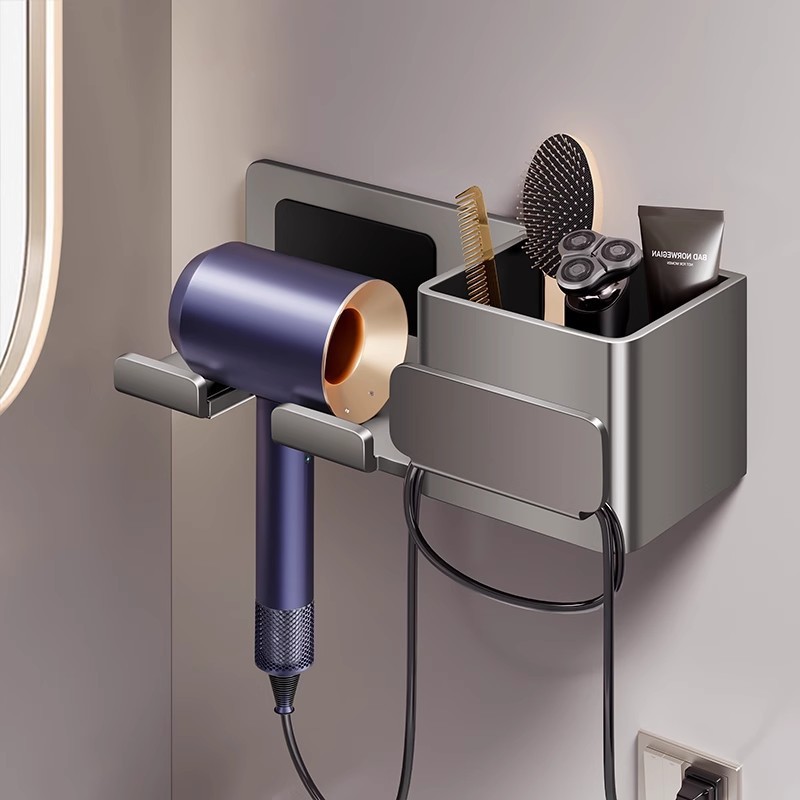 헤어 드라이어 랙 비 천공 화장실 보관 와인딩 헤어 드라이어 랙 헤어 드라이어 브래킷 욕실 랙
