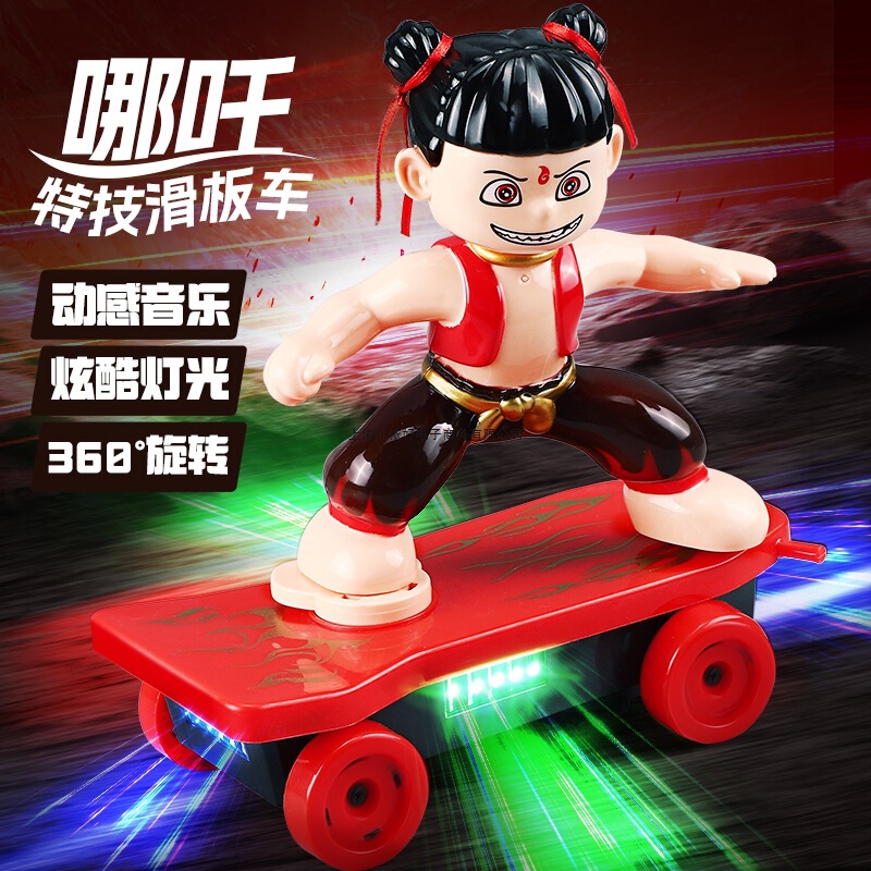 Factory Direct Sales Spider-Man Nezha Universal Scooter Children's Fun Stunt Fall and Flip Baby Toy Car