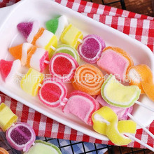批發 泰國進口如意串裝軟糖水果味串串燒糖果兒童休閑零食品280g