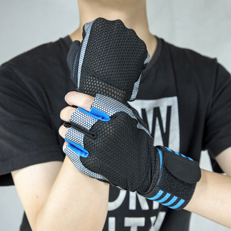 Artículos deportivos de silicona transfronterizos guantes de fitness guantes de microfibra guantes de montar resistentes al desgaste antideslizante transpirable