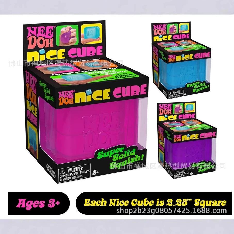 Сенсорный Nice Cube (Schylling Needoh) — 5,6 см squish-игрушка, антистрессовый слайм (синий/фуксия/пурпурный)