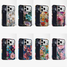 苹果17promax琉璃花新款手机壳高级感16pro磨砂iphone15保护套14p