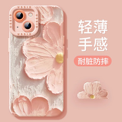 油絵の花 iphone16promax 携帯電話ケース アップルシリコン 15pro 春 14 オールインクルーシブ プロ アドバンス 13