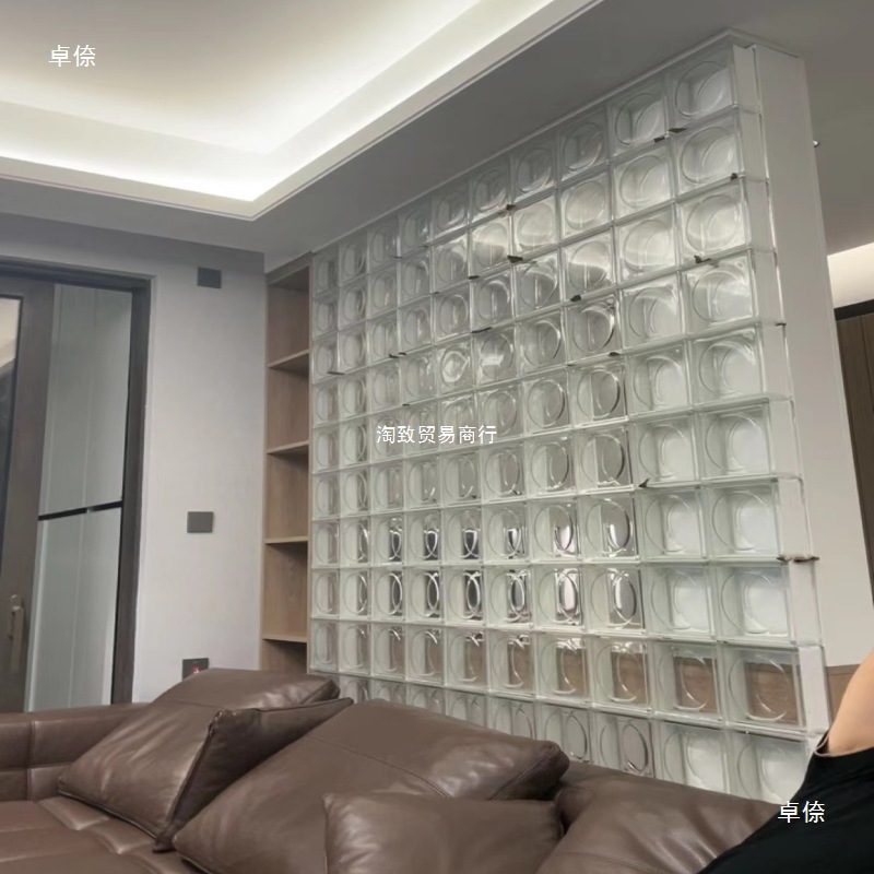 Pared del hotel azulejos de cristal transparentes azulejos de acomodación azulejos de vidrio cristal de hielo de color hueco pared transparente apartamento partición de baño