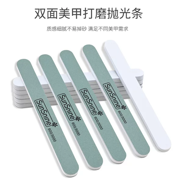 Nail Polishing Strip, Green and White Polishing Strip, Nail File, Double-Sided Polishing Nail Block, Sponge Polishing Strip