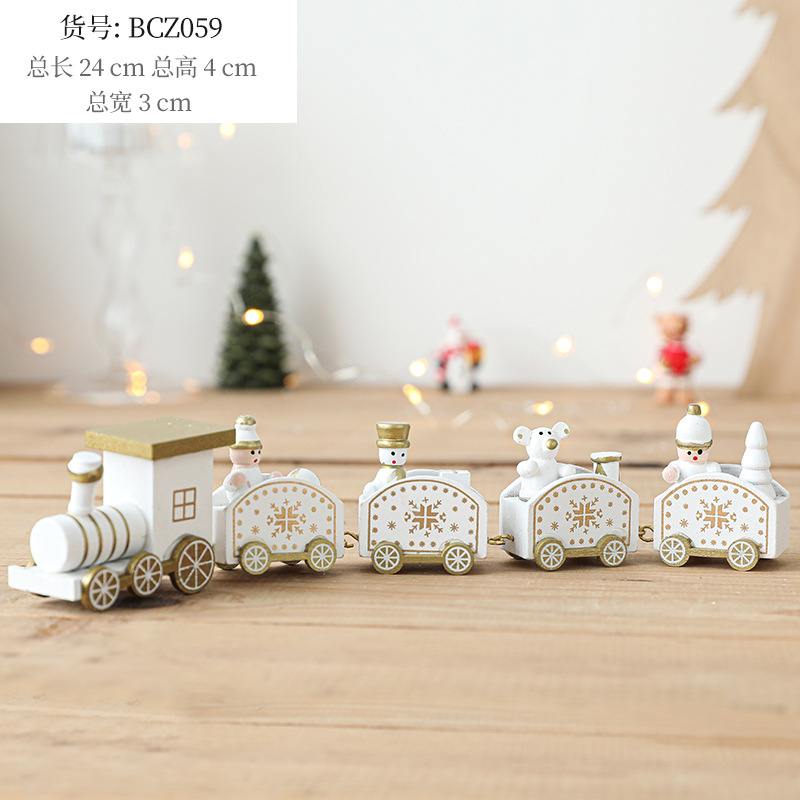 Hong Kong Heng regalo de Navidad de madera pintado tren decoración joyería creativa decoración vacaciones diseño