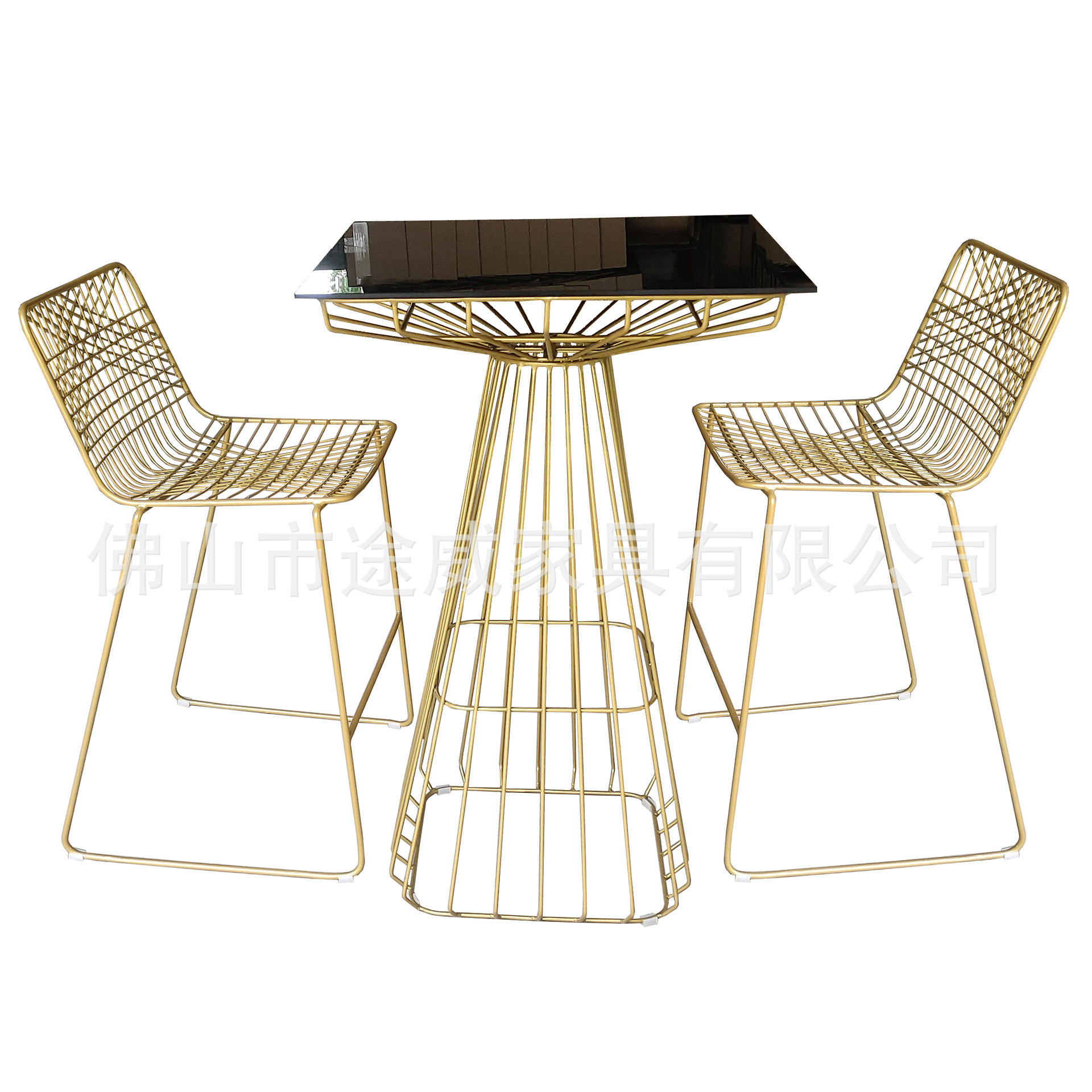 Nordic Minimalist Bar Stool Dining Chair Creative Italian-Style Metal Chair Milk Tea Shop Cafe Small High Stool Outdoor