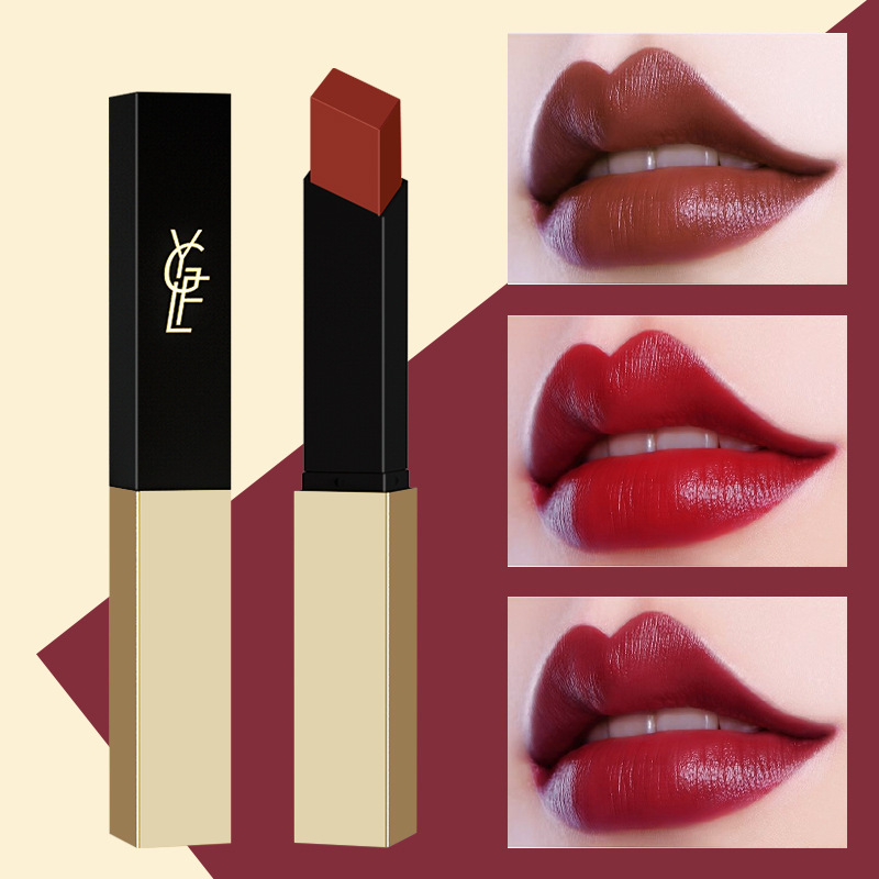 Di Xianger Yang Shulin small gold tube thin lipstick matte velvet matte color moisturizing lipstick retro red wholesale