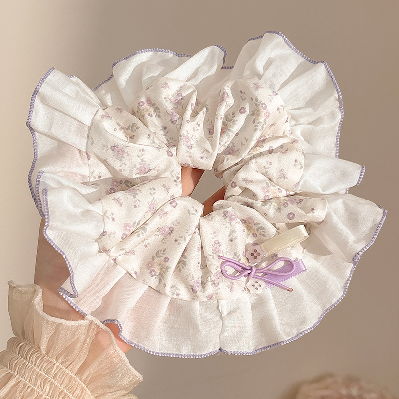 Coreano de alta calidad, anillo de cabello de intestino grueso, cuerda de cabello de encaje de encaje de gran tamaño, toallas de goma cuadradas, cuerda de cabello de anillo