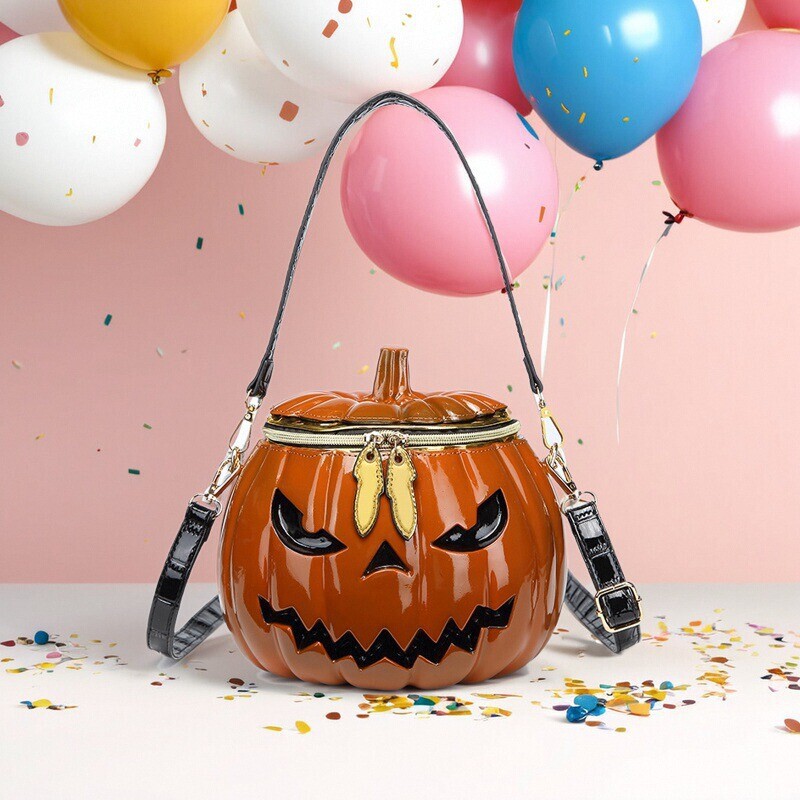 European and American Fashion 2026 Casual Halloween Cross-Border Hot-Selling Personalized 3D Pumpkin Head Bag Single Shoulder Crossbody Women's Bag European and American Fashion 2026 Casual Halloween Cross-Border Hot-Selling Personalized 3D Pumpkin Head Bag Single Shoulder Crossbody Women's Bag