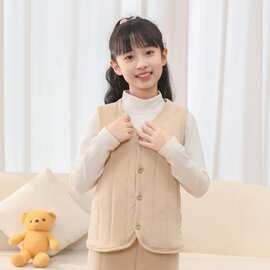 儿童马甲秋冬装2024新款男童女童外穿棉背心加厚内穿夹棉保暖坎肩