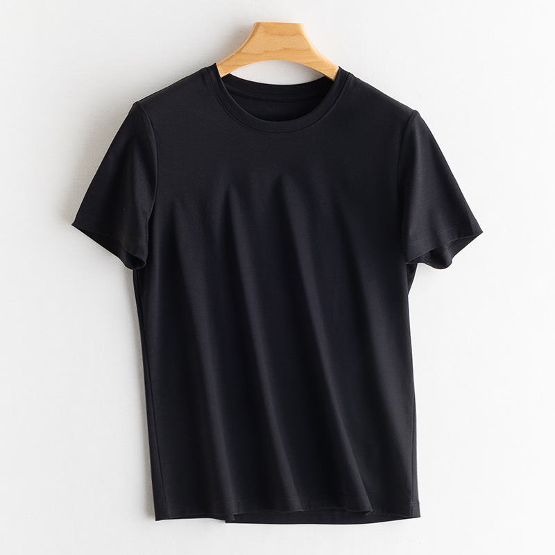 Yuyue 2025 桑蚕シルクシルクコットン 冷感ノーアイロン13色Tシャツ 夏涼しいシルクのような滑らかな桑蚕シルクトップス レディース|undefined
