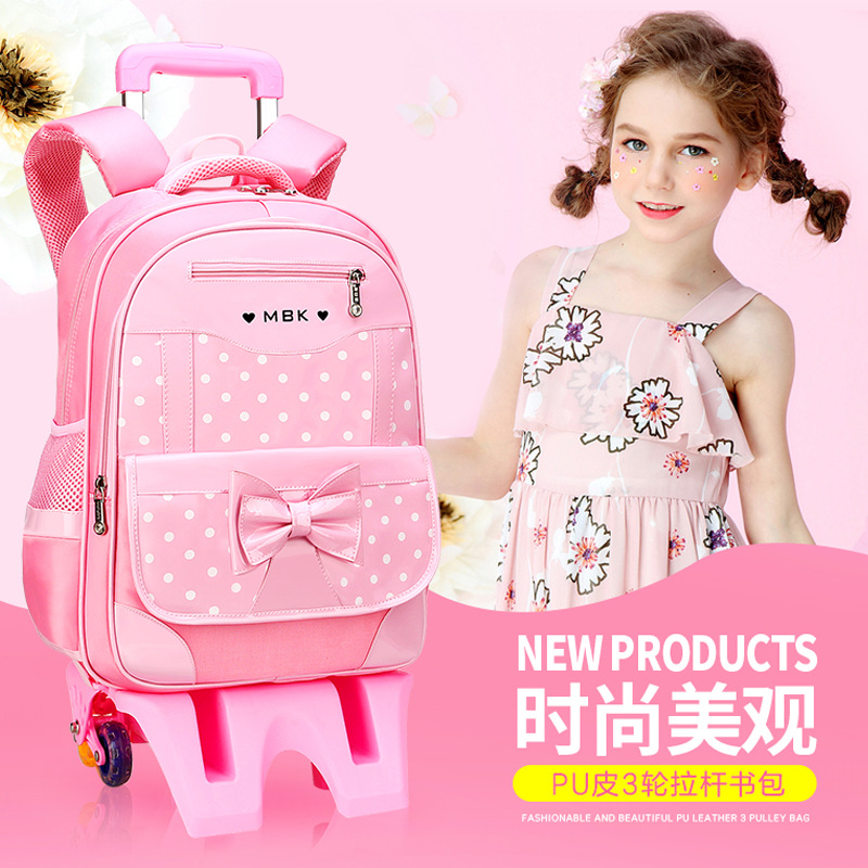 Nuevo punto de onda de la mochila de tirón para niños estudiantes de primaria 1 - 3 - 6 grados 6 - 9 - 12 años de edad mochila de hombro de gran capacidad