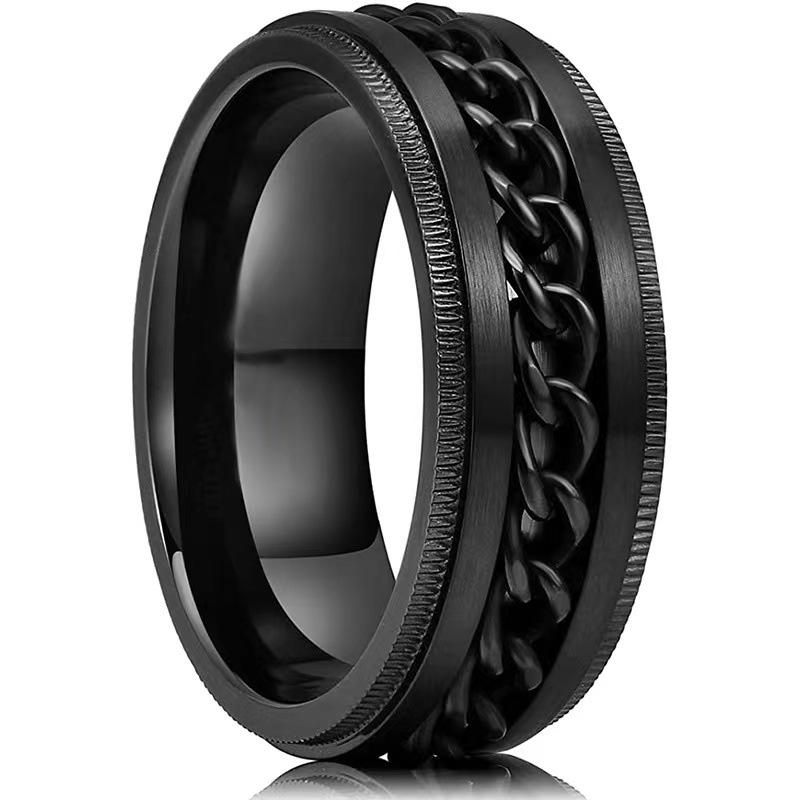 Titanium Steel Material Simple Style Geometric Titanium Steel Plating Unisex Rings