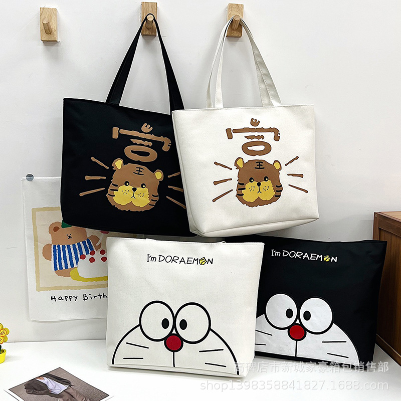 Nicho transfronterizo bolsa de lona casual de compras bolsa de mujer de gran capacidad bolsa de lona de mujer bolso impreso al por mayor