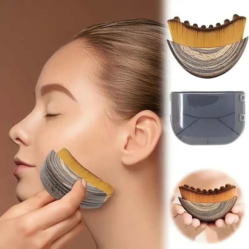 跨境新款Lymphatic Contour Face Brush干刷面刷面部下巴和淋巴引|undefined