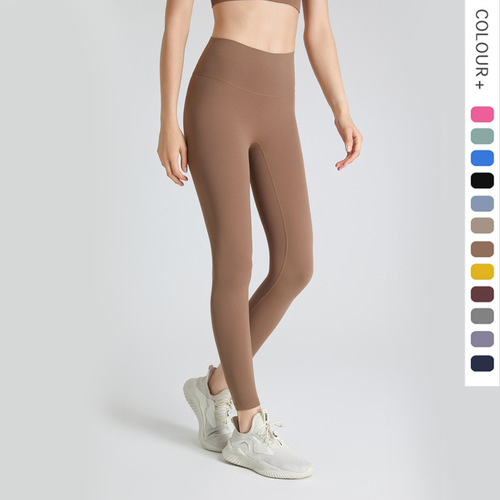 Amazon lulu yoga pants women's high-waisted nude quick-drying yoga clothes wholesale fitness pants fitness clothes high-waisted pants