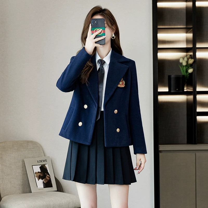 JK Униформа Шерстяной костюм Куртка Женская Зимняя Студенческая школьная форма Униформа для учителя Детский сад Учитель Рабочая одежда Утолщенный костюм
