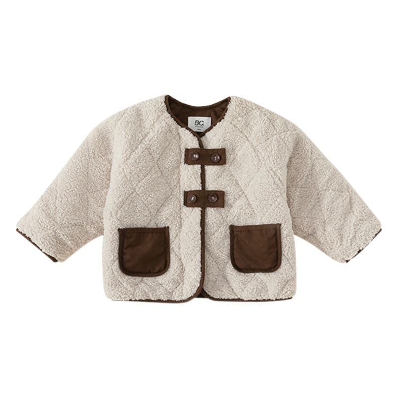 Babycity invierno estilo coreano niñas de piel engrosada abrigo de algodón acolchado chaqueta de los niños DY82033