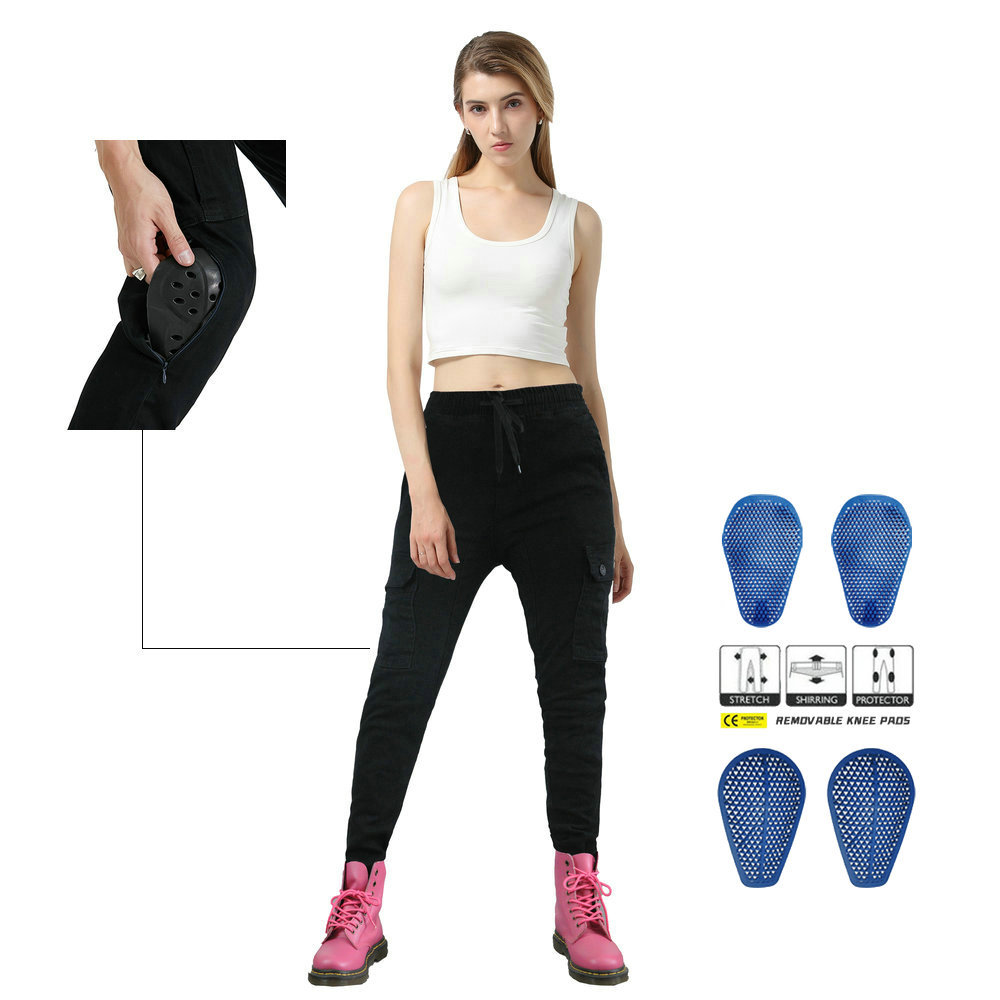 LOONG BIKER camuflaje pantalones de motocicleta resistentes a las caídas pantalones de motocicleta pantalones de montar en motocicleta equipo de protección de silicona para mujer