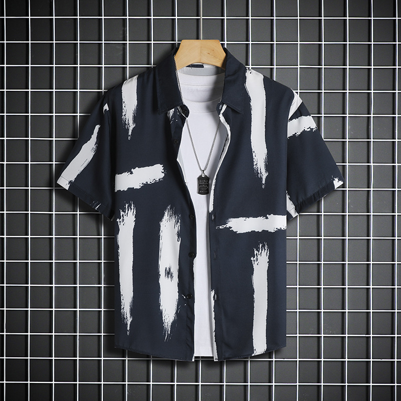 Casual Shirt Men's Quick-Drying Hawaiian Beach Wear Men's Short-Sleeved Floral Shirt Couple Matchinging Seaside Play Top Casual Shirt Men's Quick-Drying Hawaiian Beach Wear Men's Short-Sleeved Floral Shirt Couple Matchinging Seaside Play Top