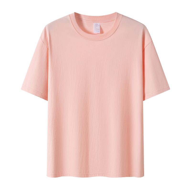 210G algodón peinado de hombro camiseta de cuello redondo de verano coreano ropa de trabajo de mangas cortas camiseta publicitaria personalizada impresión image 16