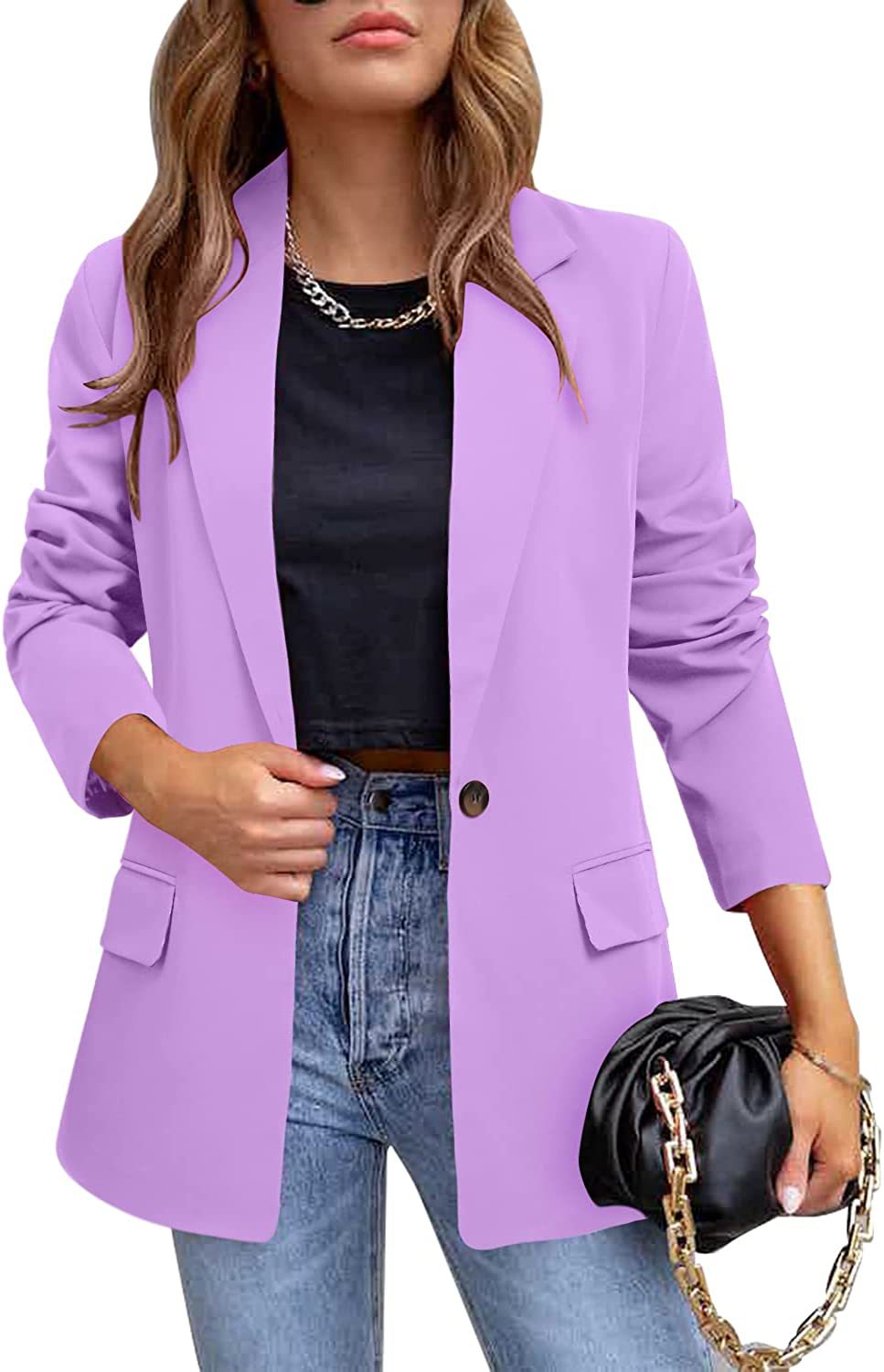 420g Weight Blazer Outerwear Type Long Sleeve Sleeve Length Single Breasted Placket Type Polyester Fabric Type Blazer Tops Type 1 Piece Quantity Business, Cocktail Party Occasion Turndown Neckline Slim Fit Type Solid Color Pattern Spring, Autumn Season Women's Gender Pocket Design Elegant, Formal Style Women's Blazer Long Sleeve Blazers Pocket Elegant Formal Solid Color 10