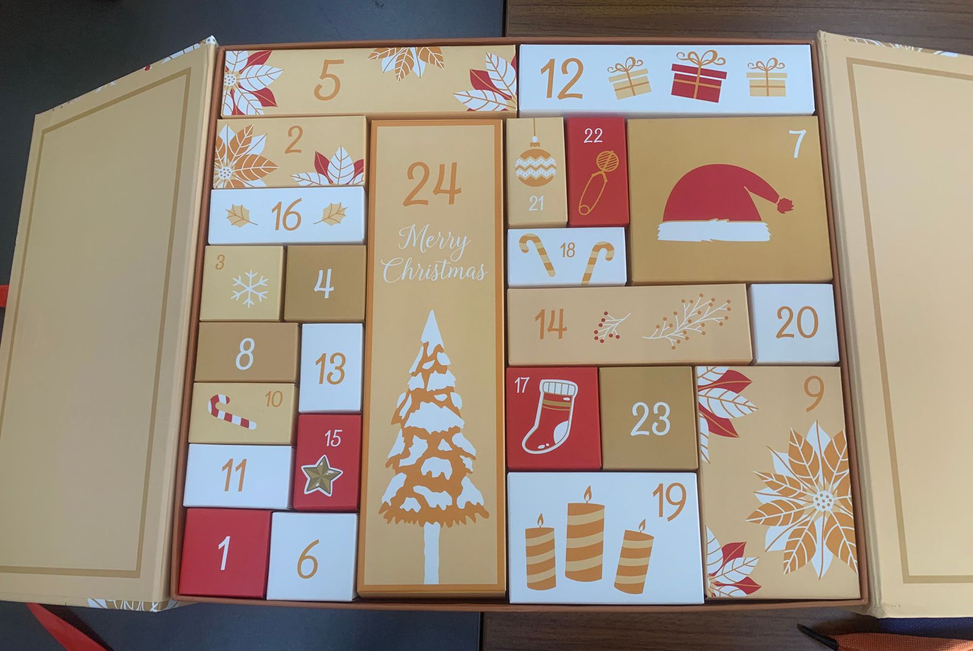 圣诞礼盒 倒计时24天日历降临惊喜盲盒 圣诞节礼品包装盒