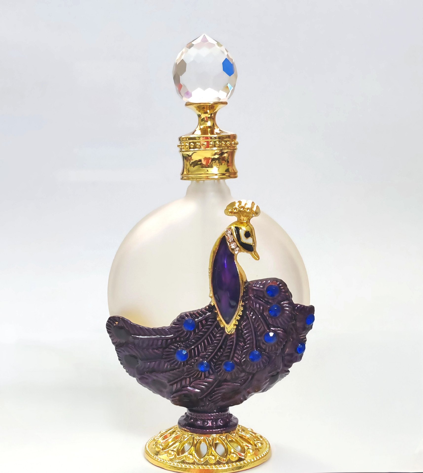 Proveedor de origen transfronterizo spot al por mayor botella de perfume de Oriente Medio de 30ml modelo pavo real botella de fragancia árabe botella vacía