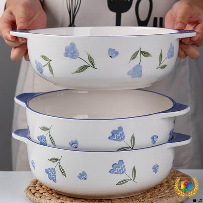 9/10英寸防烫双耳汤碗大号家用日式新款创意餐具陶瓷酸菜鱼大