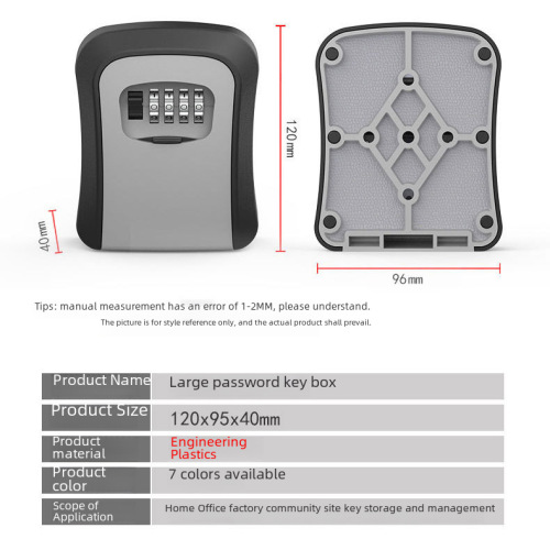 Temporary renovation password key box, construction site installed key cat eye password lock box, door construction site password box, plastic model