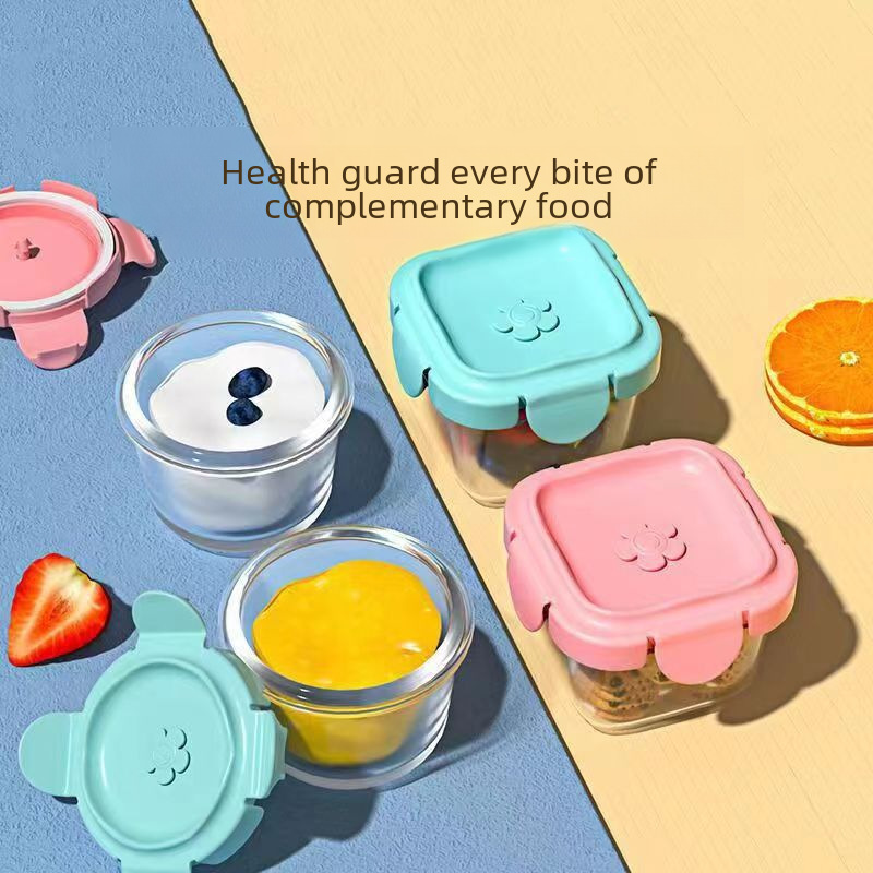 Children's glass dinner plate for supplementary food