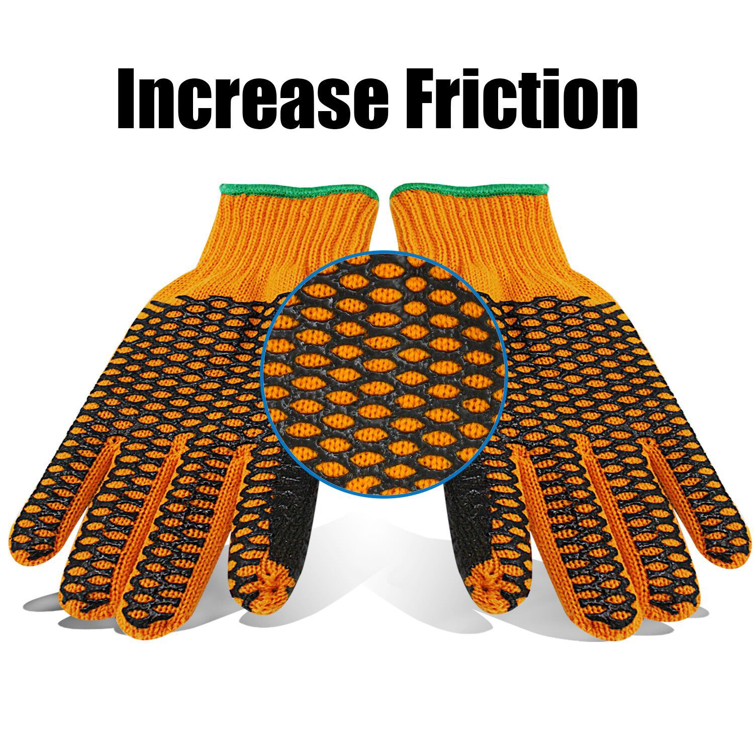 厂家直销保暖加厚安全防护双面点塑内里拉毛冬季工作手套