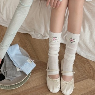 Spring and Summer French Ballet Style Socks Lolita Pile Socks Bow Jk Calf Socks Foot Socks Thin Style