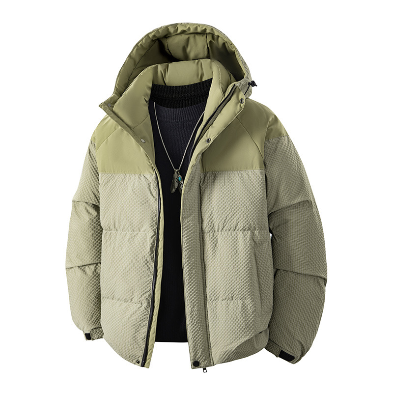 2025 invierno nuevo chaqueta de plumón para hombres gruesa cálida chaqueta blanca con chaqueta casual con capuchón ropa de hombre image 4