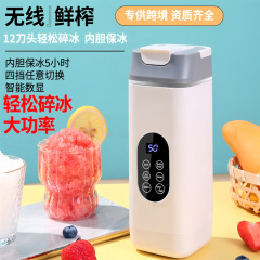 跨境新款榨汁机家用碎冰榨汁杯USB充电便携果汁机户外随行杯12刀