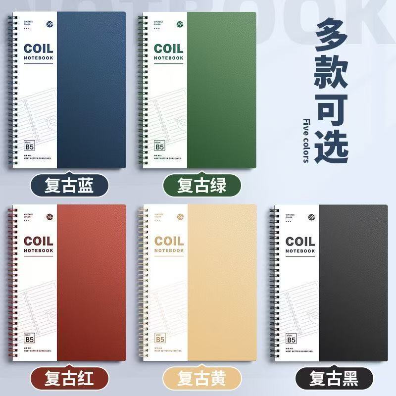 A5 レトロシンプルリングノート B5 ノートブック インス 高校生・大学生向け 日記帳 メモ帳 ハンドブック|undefined