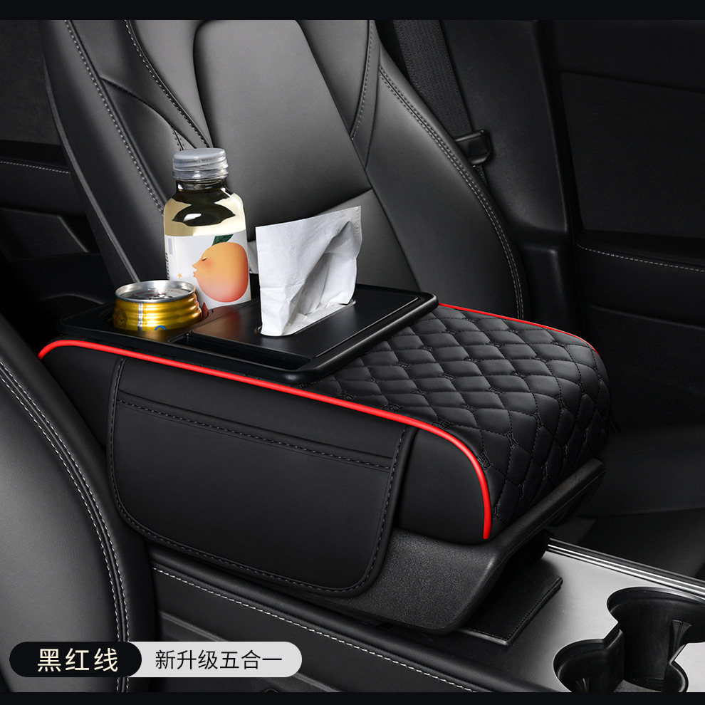 Customized Multifunctional Five-In-One Universal Car Armrest Box Pad Booster Pad Car Water Cup Holder Car Central Paper Towel