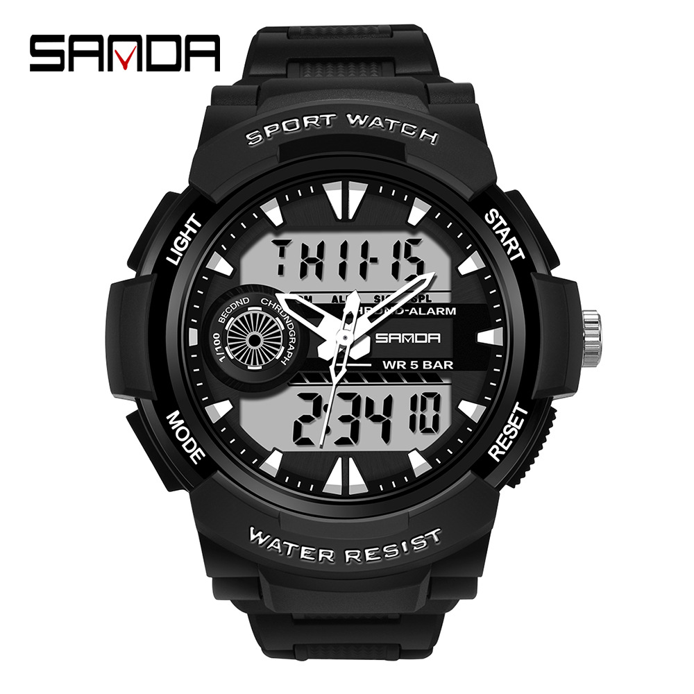 SANDA 6002 nuevo movimiento dual multifuncional reloj despertador de estudiante masculino y femenino calendario semanal reloj luminoso ZTE