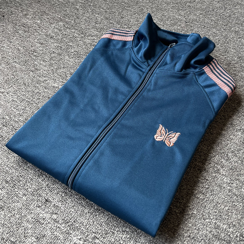 AGUJAS de PISTA de terciopelo bordado de la mariposa Japonés vintage cinta campus estilo de los hombres y las mujeres chaqueta de la chaqueta de deportes