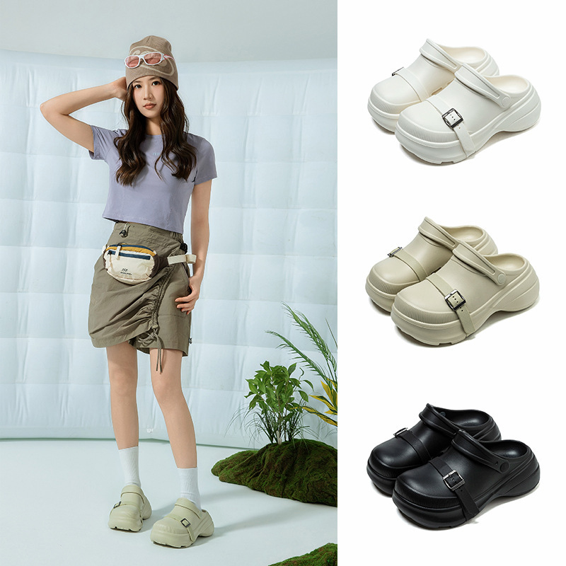 6.0 Ultra-High Heel Thick-Soled Closed-Toe Slippers for Women, Summer Outdoor Non-Slip Height-Increasing New Style, High-End Beach Clogs 6.0 Ultra-High Heel Thick-Soled Closed-Toe Slippers for Women, Summer Outdoor Non-Slip Height-Increasing New Style, High-End Beach Clogs