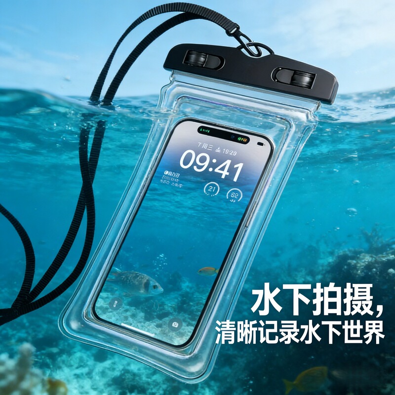 Waterproof Mobile Phone Bag with Touch Screen Capability, Suitable for Swimming, Can Take Photos, Transparent Waterproof Phone Case for Seaside Snorkeling and Rafting Equipment
