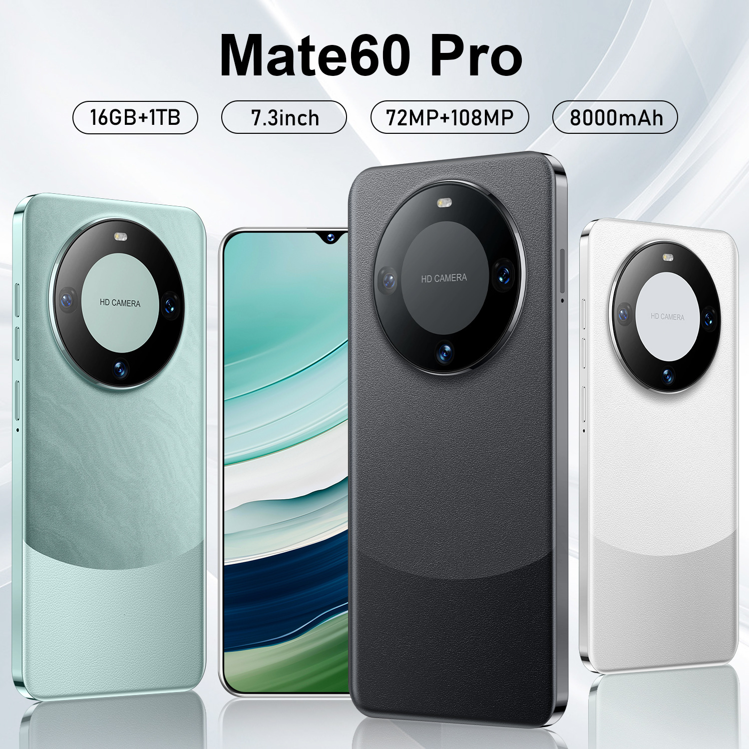 Mate60 Pro跨境手机 1+16GB 7.3寸大屏低价现货外贸安卓智能手机